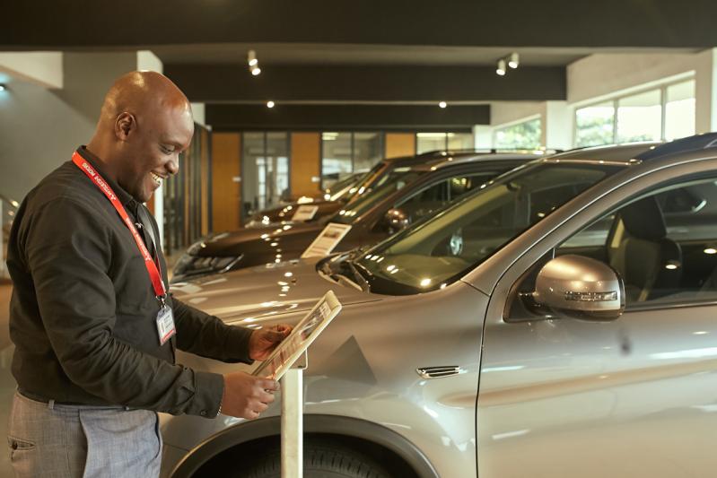 Mr. Olufunso Oni, Spare Parts Manager, Massilia Motors plays the role of a Sales executive/receptionist.