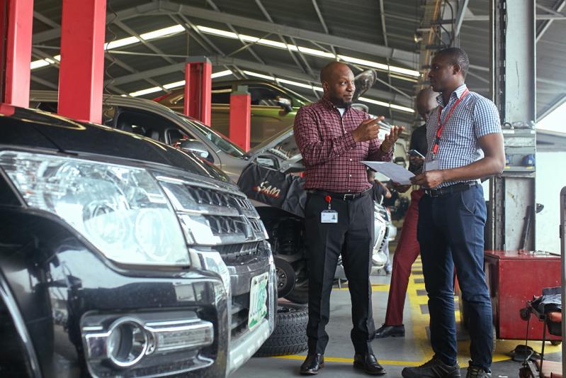 Mr. Olatunji Itiola, GM, Sales Massilia Motors plays the role of the HSE officer.